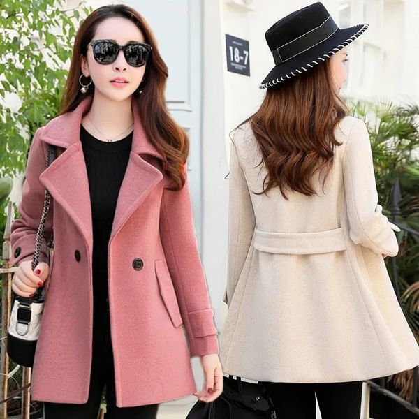women's wool blends woolen coat spring autumn lady basic fashion temperament slim short women jacket solid outwear 221129, Black
women's wool blends woolen coat spring autumn lady basic fashion temperament slim short women jacket solid outwear 221129, Black