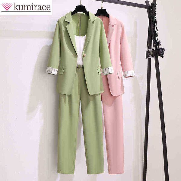 korean elegant women suit female blazer leisure pants tweed jacket three piece jacket pants set 2022 spring new j220813, White;black
korean elegant women suit female blazer leisure pants tweed jacket three piece jacket pants set 2022 spring new j220813, White;black