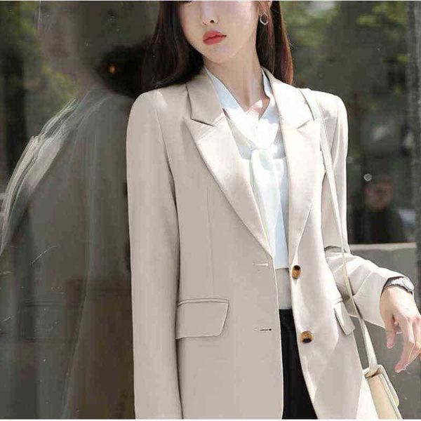 blazer women elegant professional fashion jacket korean autumn loose casual vintage solid color singlebreasted blazer j220813, White;black
blazer women elegant professional fashion jacket korean autumn loose casual vintage solid color singlebreasted blazer j220813, White;black