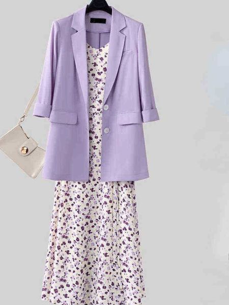 new summer suit ladies oversize loose jacket chiffon floral sling dress ladies elegant 2 piece office dress womens suit j220813, White;black
new summer suit ladies oversize loose jacket chiffon floral sling dress ladies elegant 2 piece office dress womens suit j220813, White;black