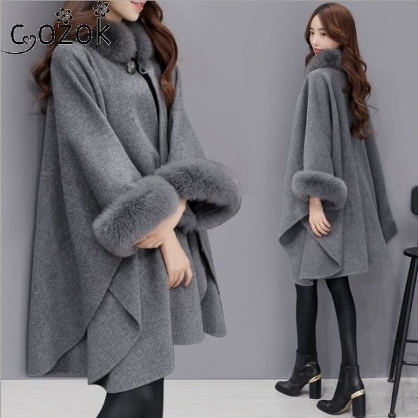 women's wool blends fur collar womens jackets coats long en coat winter clothes temperament cape office lady korean women clothing 2211, Black
women's wool blends fur collar womens jackets coats long en coat winter clothes temperament cape office lady korean women clothing 2211, Black
