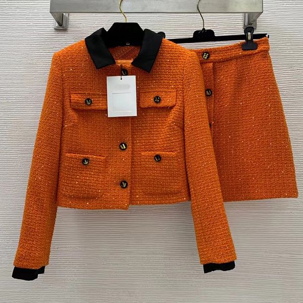 wo fashion women's sets shoulder pads detachable lapel tweed jacket and single breasted skirt two piece suit lady, Black;brown
wo fashion women's sets shoulder pads detachable lapel tweed jacket and single breasted skirt two piece suit lady, Black;brown