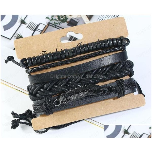 charm bracelets mans cowe leather bracelet diy hand woven beading mtilayer braid feather combination suit size can be adjusted drop dhcyr, Golden;silver
charm bracelets mans cowe leather bracelet diy hand woven beading mtilayer braid feather combination suit size can be adjusted drop dhcyr, Golden;silver