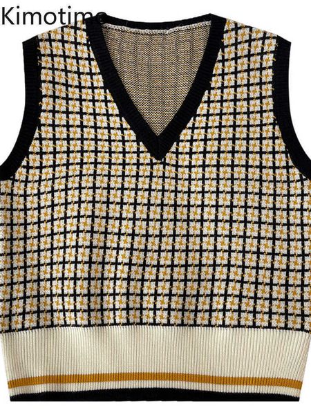 women's sweaters kimotimo vintage plaid sweater vest women 2022 autumn v neck sleeveless sweater korean chic hit color overlap knitted, White;black
women's sweaters kimotimo vintage plaid sweater vest women 2022 autumn v neck sleeveless sweater korean chic hit color overlap knitted, White;black