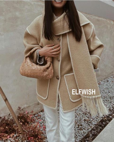 women's wool blends 2023 womens black blend oversized coat piping embroidered with scarf loose jacket front big pockets long wide sleev
women's wool blends 2023 womens black blend oversized coat piping embroidered with scarf loose jacket front big pockets long wide sleev