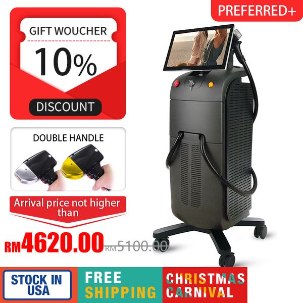 755 808 1064 laser hair removal equipment 200 million s hair removal machine face body, Black