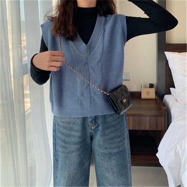 women's sweaters 2020 spring clasic vintage allcontest loose sleeveless vhals female knitted trendy korean fashion vest women j220915, White;black
women's sweaters 2020 spring clasic vintage allcontest loose sleeveless vhals female knitted trendy korean fashion vest women j220915, White;black