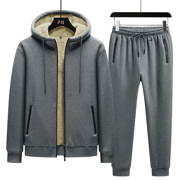 men's tracksuits winter men's sets plus velvet thick hooded cardigan casual sports suit youth warm jacketsweatpants two pieces tra, Gray
men's tracksuits winter men's sets plus velvet thick hooded cardigan casual sports suit youth warm jacketsweatpants two pieces tra, Gray