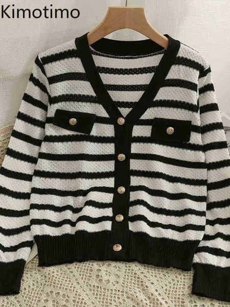 women's sweaters kimotimo striped long sleeve cardigan women 2022 new v neck single breasted contrast sweater korean fashion loose knit, White;black
women's sweaters kimotimo striped long sleeve cardigan women 2022 new v neck single breasted contrast sweater korean fashion loose knit, White;black