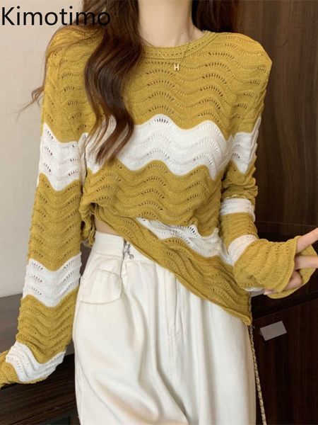 women's sweaters kimotimo striped wave design knitted sweater women autumn round neck hollow sweater korean chic casual long sleeve swe, White;black
women's sweaters kimotimo striped wave design knitted sweater women autumn round neck hollow sweater korean chic casual long sleeve swe, White;black