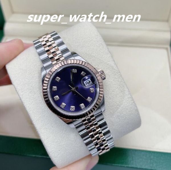 women's watches automatic mechanical 28mm watchs 279171 stainless steel/rose gold blue dial with box/papers sapphire diving watch ladie, Slivery;brown
women's watches automatic mechanical 28mm watchs 279171 stainless steel/rose gold blue dial with box/papers sapphire diving watch ladie, Slivery;brown