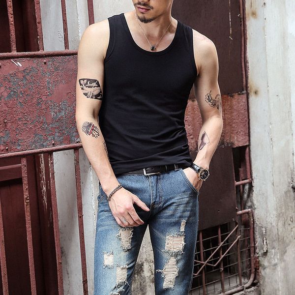 mens cotton vest summer autumn and winter thread halter elastic slim sports underwear undershirt hurdles solid color, White;black
mens cotton vest summer autumn and winter thread halter elastic slim sports underwear undershirt hurdles solid color, White;black