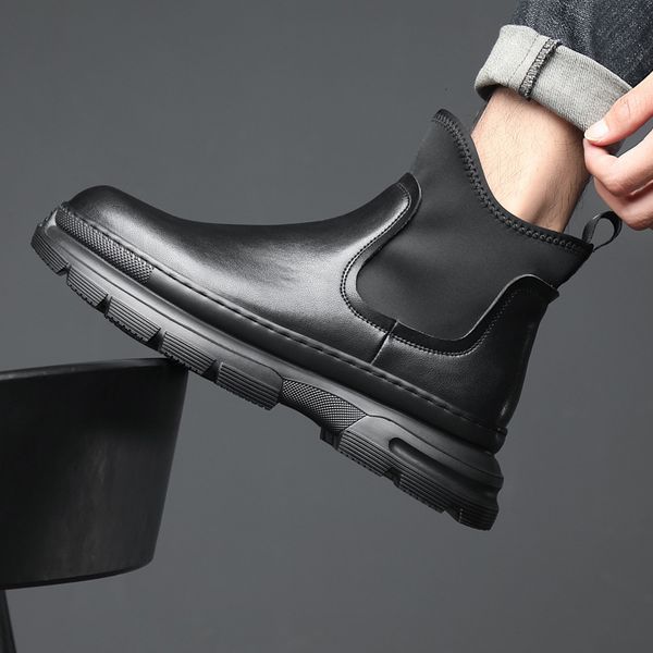 boots men's leisure stage nightclub wear boots platform shoes youth genuine leather boot cowboy ankle botas zapatillas 221128, Black
boots men's leisure stage nightclub wear boots platform shoes youth genuine leather boot cowboy ankle botas zapatillas 221128, Black