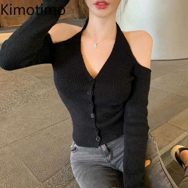 women's sweaters kimotimo halter knitted vest women korean vhals temperament offshoulder base autumn solid allcompetition vests j22091, White;black
women's sweaters kimotimo halter knitted vest women korean vhals temperament offshoulder base autumn solid allcompetition vests j22091, White;black