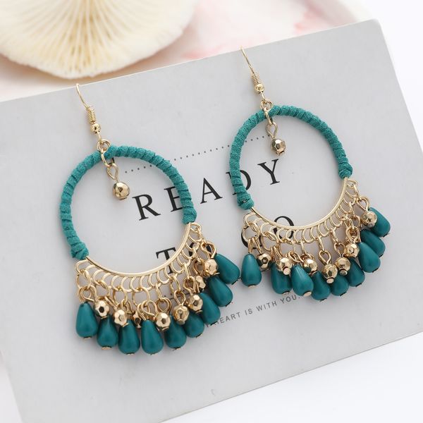 chandelier national style temperament hand woven earrings bohemian restoring ancient ways circular water drop tassel earrings, Silver
chandelier national style temperament hand woven earrings bohemian restoring ancient ways circular water drop tassel earrings, Silver