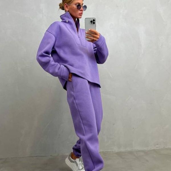 women's two piece pants autumn winter longsleeved pullover sports suits women standup collar halfzipper casual elastic waist pants jogg, White
women's two piece pants autumn winter longsleeved pullover sports suits women standup collar halfzipper casual elastic waist pants jogg, White