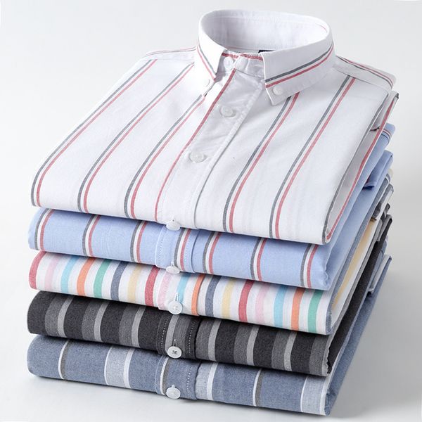 men s casual shirts 100 cotton striped oxford long sleeve colorful men fashion slim fit brand dress 221128, White;black
men s casual shirts 100 cotton striped oxford long sleeve colorful men fashion slim fit brand dress 221128, White;black