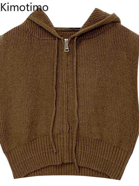 women's sweaters kimotimo solid zipper hoodie knitted vest women 2022 autumn sleeveless short vest korean simple all match overlap swea, White;black
women's sweaters kimotimo solid zipper hoodie knitted vest women 2022 autumn sleeveless short vest korean simple all match overlap swea, White;black