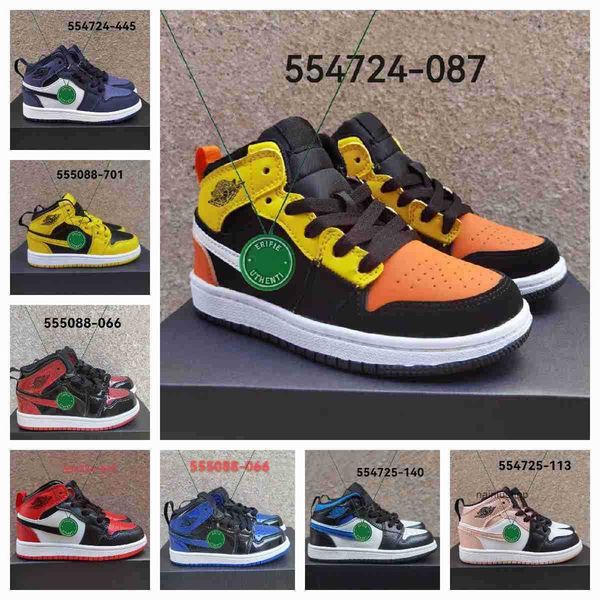 Image of 2023 Jumpman 1 kids basketball shoes for kid youth students sneakers big child Junior toddler jordens 1s Medium Olive Gym Red Travis skateboard JORDON JORDEN