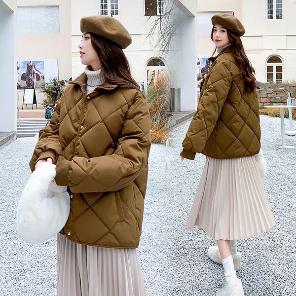 women's down parkas cottonpadded jacket female lozenge case round collar short holiday two stitching thread thin cottonpadded clothes l, Black
women's down parkas cottonpadded jacket female lozenge case round collar short holiday two stitching thread thin cottonpadded clothes l, Black