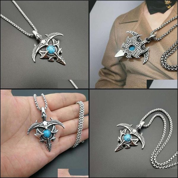 pendant necklaces punk retro stainless steel turquoises gesar eagle pendants for men rock jewelry drop delivery necklaces dhgarden dhtbn, Silver
pendant necklaces punk retro stainless steel turquoises gesar eagle pendants for men rock jewelry drop delivery necklaces dhgarden dhtbn, Silver