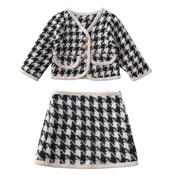 new style kids girls clothing sets retro plaid children girl cardigan coat skirt 2pcs suit autumn winter infant toddler tweed outfits, White
new style kids girls clothing sets retro plaid children girl cardigan coat skirt 2pcs suit autumn winter infant toddler tweed outfits, White