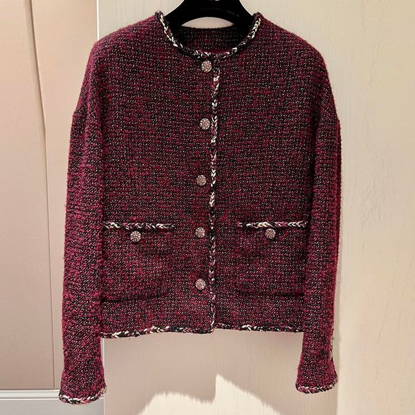 wo autumn winter tweed coat women fashion purple long sleeve o neck jacket elegant hand-knitted silk lining, Black;brown
wo autumn winter tweed coat women fashion purple long sleeve o neck jacket elegant hand-knitted silk lining, Black;brown