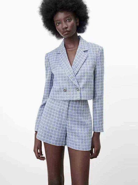 2022 xikom women two pieces set fashion double breasted tweed cropped blazer jacket female vintage high waist zipper shorts suit j220813, White;black
2022 xikom women two pieces set fashion double breasted tweed cropped blazer jacket female vintage high waist zipper shorts suit j220813, White;black