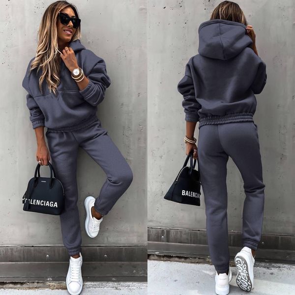 women's two piece pants women's tracksuit autumn winter fleece hooded two piece set loose hoodies jogger pants sets female casual, White
women's two piece pants women's tracksuit autumn winter fleece hooded two piece set loose hoodies jogger pants sets female casual, White