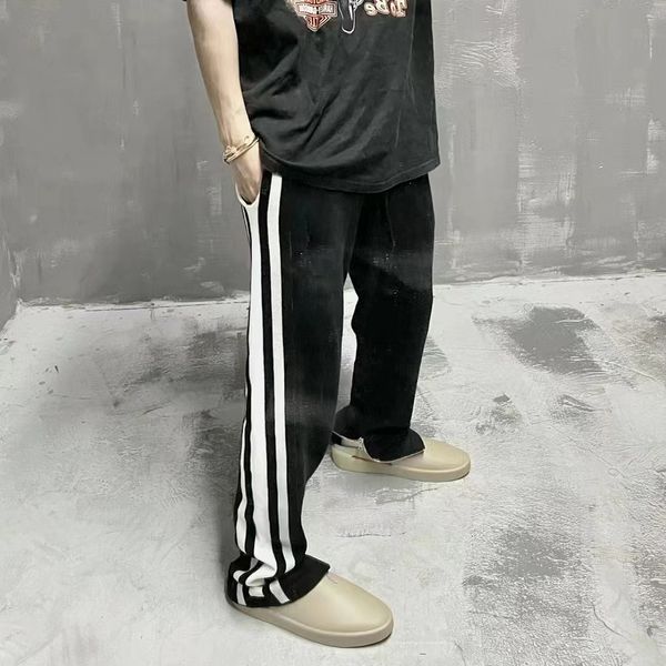 22fw new straight solid men's pants side webbing zipper leg opening man relaxed sport jogger elastic waist trousers street fashion casu, Black
22fw new straight solid men's pants side webbing zipper leg opening man relaxed sport jogger elastic waist trousers street fashion casu, Black