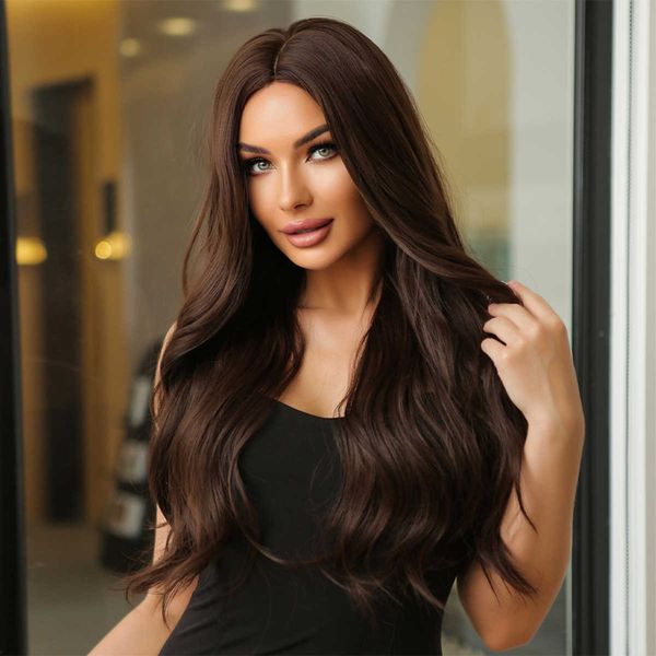 headwear hair accessories high temperature fiber long wavy silky synthetic dark brown wigs for women
headwear hair accessories high temperature fiber long wavy silky synthetic dark brown wigs for women