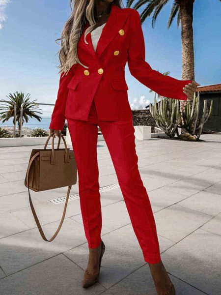 women's elegant slim formal business pants suit office vintage casual fashion blazer pant suit femme clothes two pieces set new j220813, White;black
women's elegant slim formal business pants suit office vintage casual fashion blazer pant suit femme clothes two pieces set new j220813, White;black