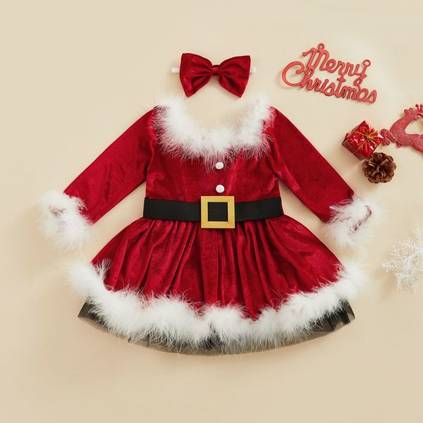 girl's dresses citgeett autumn christmas kids girl dress set long sleeve furry patchwork belted dress bowknot headband cosplay party cl, Red;yellow
girl's dresses citgeett autumn christmas kids girl dress set long sleeve furry patchwork belted dress bowknot headband cosplay party cl, Red;yellow
