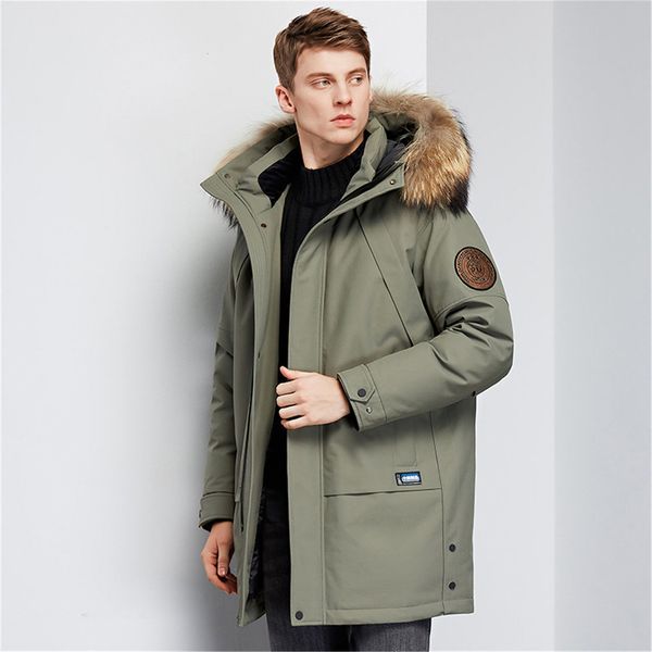 men s down parkas white winter coats duck 90 long jackets real fur hood 221128, Black
men s down parkas white winter coats duck 90 long jackets real fur hood 221128, Black
