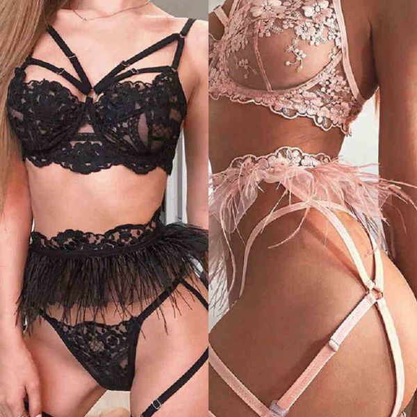 nxy underwear new complex process lace feather embroidery cross three piece set for women 220517, Red;black
nxy underwear new complex process lace feather embroidery cross three piece set for women 220517, Red;black