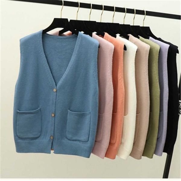 women's sweaters 2020 sweater vests women solid single breasted loose denten colorful bags korean female trendy sleeveless allematch ne, White;black
women's sweaters 2020 sweater vests women solid single breasted loose denten colorful bags korean female trendy sleeveless allematch ne, White;black