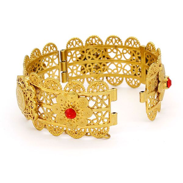 coin gold tone swirl filigree cutout metal bangle cuff wide hinge statement bracelet red cz, Black
coin gold tone swirl filigree cutout metal bangle cuff wide hinge statement bracelet red cz, Black