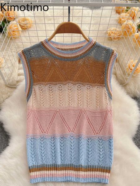 women's sweaters kimotimo chic contrast color knitted vests women french sweet sleeveless pullover 2022 new round neck hollow outer wea, White;black
women's sweaters kimotimo chic contrast color knitted vests women french sweet sleeveless pullover 2022 new round neck hollow outer wea, White;black