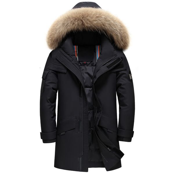 men's down parkas real fur collar jacket hooded warm winter coat men 90% white duck long parka hight quality man overcoat 221129, Black
men's down parkas real fur collar jacket hooded warm winter coat men 90% white duck long parka hight quality man overcoat 221129, Black