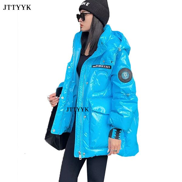 women's down parkas korean fashion winter short jacket women waterproof shiny candy-colored white duck coat female loose hooded parker, Black
women's down parkas korean fashion winter short jacket women waterproof shiny candy-colored white duck coat female loose hooded parker, Black