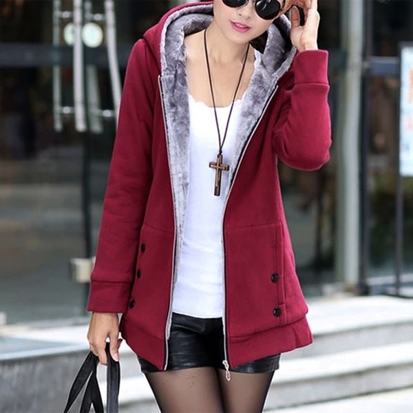 women's jackets winter coats warm fleece composite plush hood jacket thick lady pockets solid plus size streetwear 221130, Black;brown
women's jackets winter coats warm fleece composite plush hood jacket thick lady pockets solid plus size streetwear 221130, Black;brown