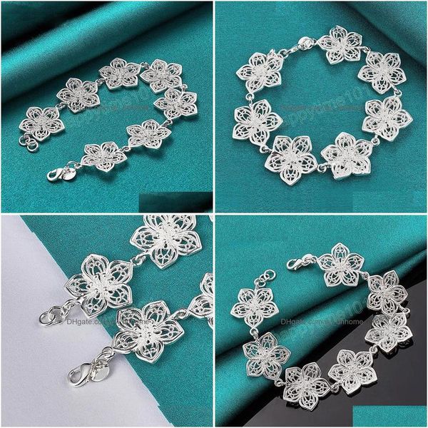 charm bracelets 925 sterling sier seven flowers bracelet chain for women wedding engagement party fashion jewelry drop delivery brace dhtde, Golden;silver
charm bracelets 925 sterling sier seven flowers bracelet chain for women wedding engagement party fashion jewelry drop delivery brace dhtde, Golden;silver