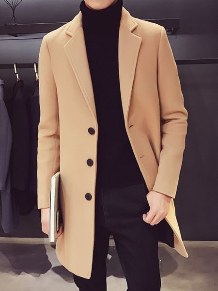 men's wool blends men long cotton winter coat autumn wool blend pure color casual business fashion slim windbreaker jacket men clothing, Black
men's wool blends men long cotton winter coat autumn wool blend pure color casual business fashion slim windbreaker jacket men clothing, Black