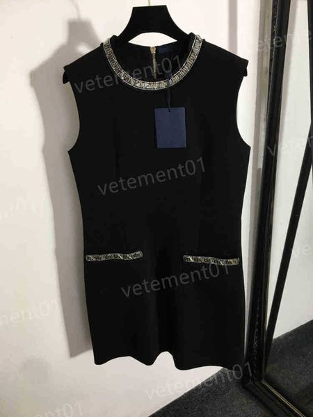 designer women dresses vintage beading versatile round neck sleeveless tank black dress luxury summer party dress, Black;gray
designer women dresses vintage beading versatile round neck sleeveless tank black dress luxury summer party dress, Black;gray