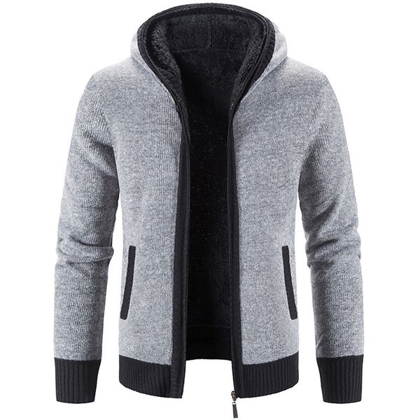 mens sweaters hooded cardigan sweater fleece thickened in winter stand collar knitwear jacket zipper casual male clothing 221130, White;black
mens sweaters hooded cardigan sweater fleece thickened in winter stand collar knitwear jacket zipper casual male clothing 221130, White;black