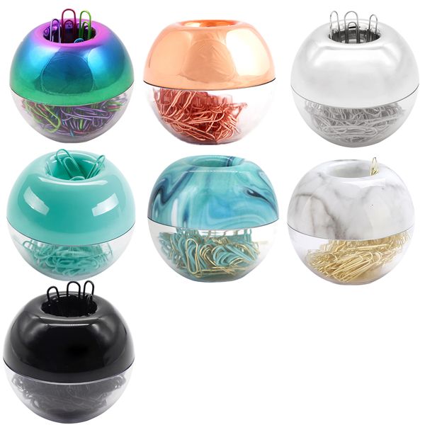 Advertising display equipment Colorful Paper Clips in Clear Acrylic Paperclip Dispenser Holder with Lid for Office School Desk Organizer 221130z
