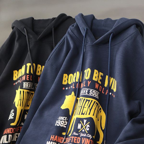 men's hoodies sweatshirts autumn and winter 400g american retro printed hooded with velvet fashion pure cotton washed old casual 221129, Black
men's hoodies sweatshirts autumn and winter 400g american retro printed hooded with velvet fashion pure cotton washed old casual 221129, Black