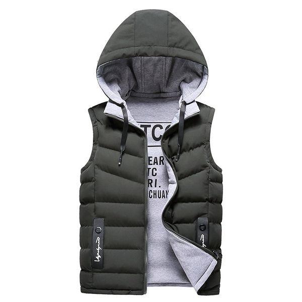 mens vests winter sleeveless jackets down men hooded warm casual outwear hat detachable outer brand clothing 221130, Black;white
mens vests winter sleeveless jackets down men hooded warm casual outwear hat detachable outer brand clothing 221130, Black;white