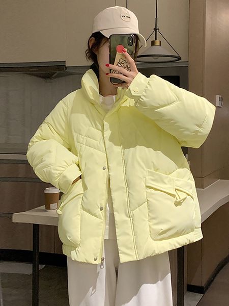 women's down parkas winter coats causal short padding woman korean fashion cotton jackets loose solid female parka 221129, Black
women's down parkas winter coats causal short padding woman korean fashion cotton jackets loose solid female parka 221129, Black