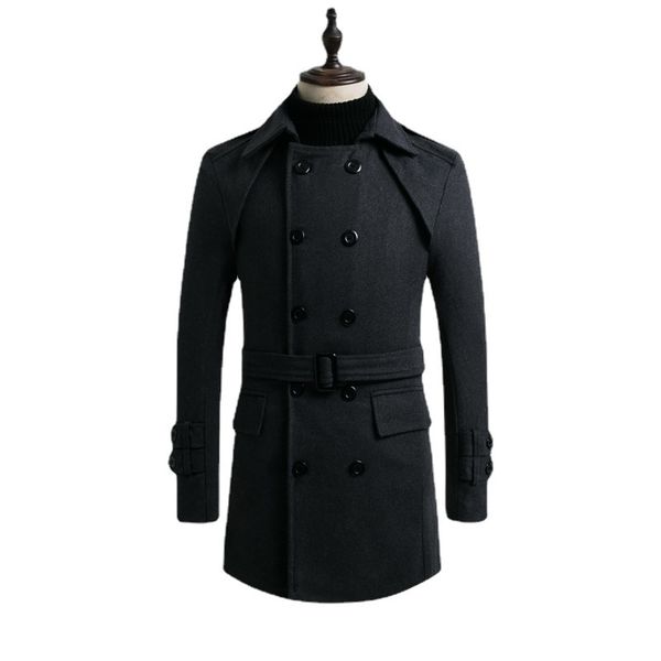 men's wool blends winter men's doublebreasted middle long scarf collar cottonpadded thick warm woolen coat male trench coat overco, Black
men's wool blends winter men's doublebreasted middle long scarf collar cottonpadded thick warm woolen coat male trench coat overco, Black
